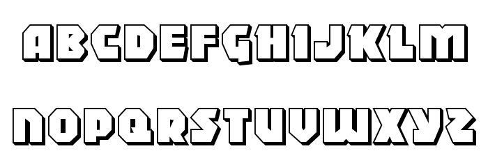 Blitzstrike 3D Regular Font LOWERCASE