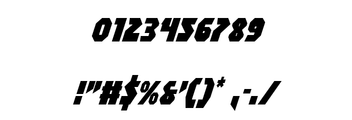 Blitzstrike Condensed Italic Font OTHER CHARS