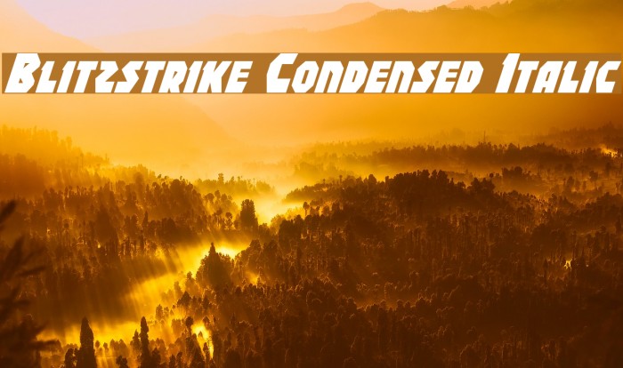 Blitzstrike Condensed Italic Font examples