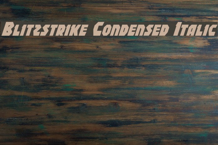 Blitzstrike Condensed Italic Font examples