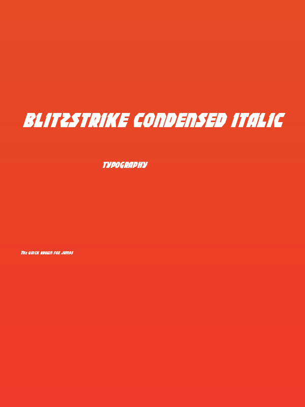 Blitzstrike Condensed Italic Poster