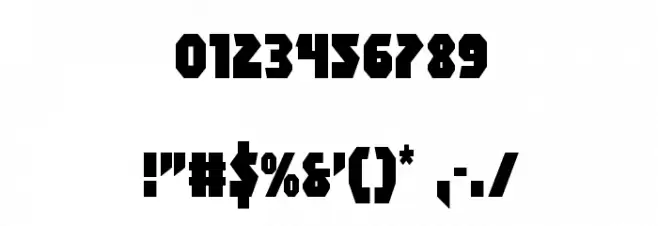 Blitzstrike Condensed Font OTHER CHARS