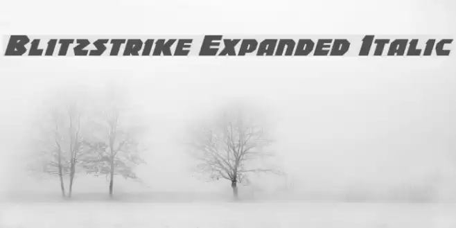 Blitzstrike Expanded Italic Font examples