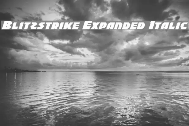 Blitzstrike Expanded Italic Font examples