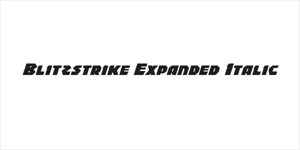 Blitzstrike Expanded Italic Logo