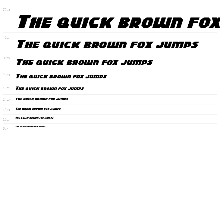 Blitzstrike Expanded Italic Waterfall