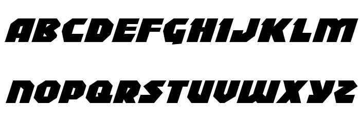 Blitzstrike Expanded Italic Font LOWERCASE