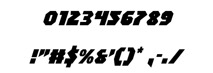 Blitzstrike Italic Font OTHER CHARS