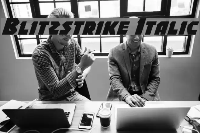 Blitzstrike Italic Font examples