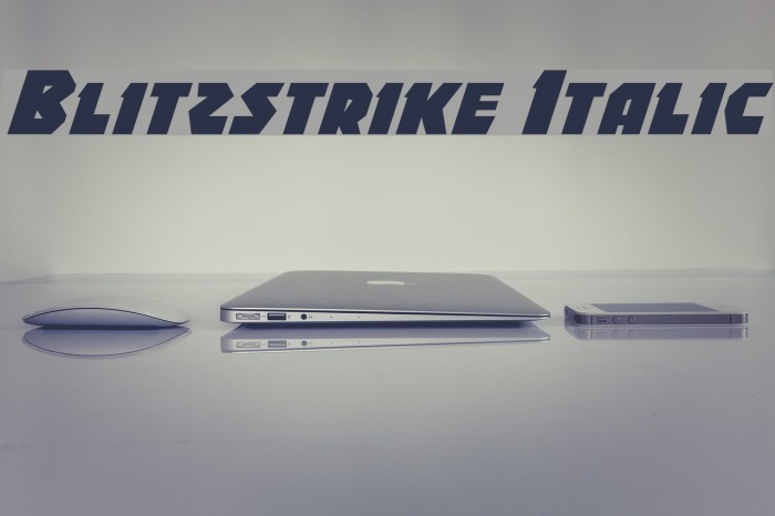Blitzstrike Italic Font examples