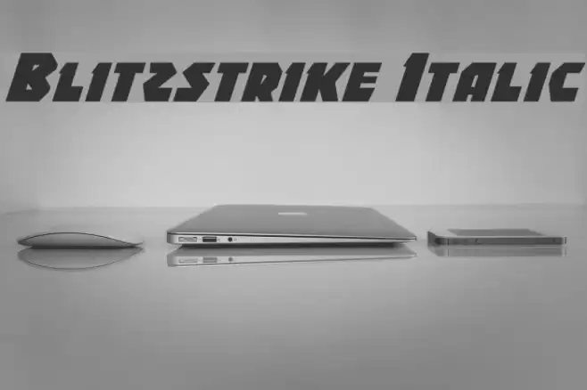 Blitzstrike Italic Font examples