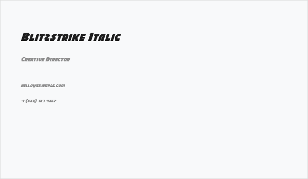 Blitzstrike Italic Business Card