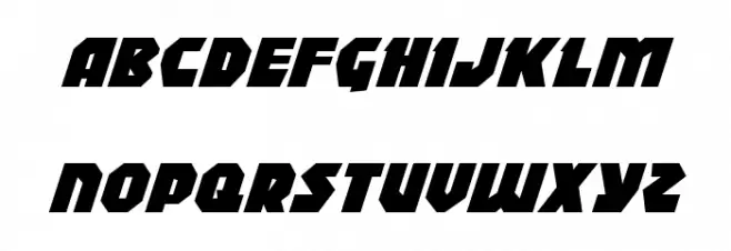 Blitzstrike Italic फ़ॉन्ट लोअरकेस