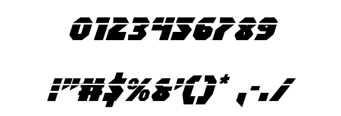 Blitzstrike Laser Italic Font OTHER CHARS