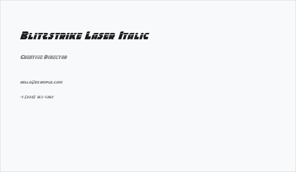 Blitzstrike Laser Italic Business Card