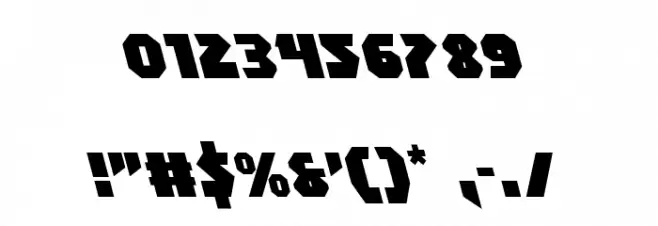 Blitzstrike Leftalic Font OTHER CHARS