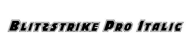 Blitzstrike Pro Italic  नि: शुल्क फ़ॉन्ट्स डाउनलोड