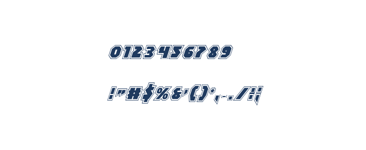 Blitzstrike Pro Italic Other Characters