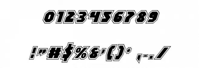 Blitzstrike Pro Italic Font OTHER CHARS