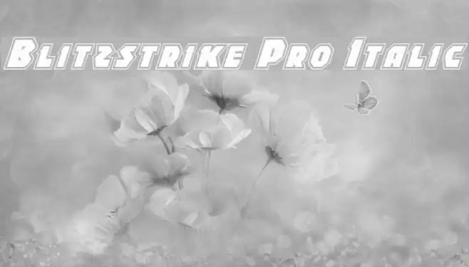 Blitzstrike Pro Italic Font examples