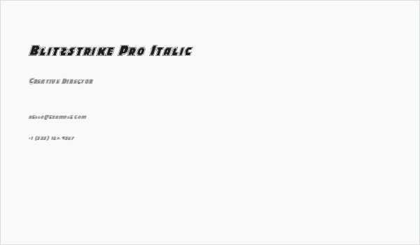Blitzstrike Pro Italic Business Card