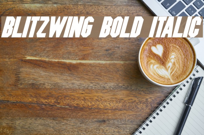 Blitzwing Bold Italic Font examples