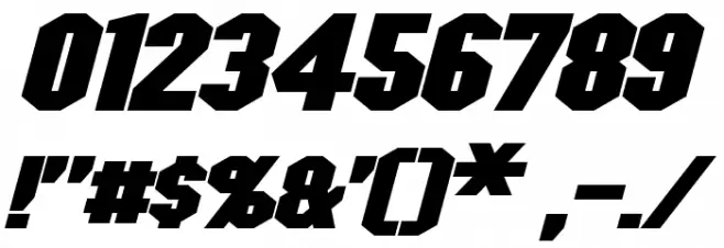 Blitzwing Expanded Bold Italic Font OTHER CHARS