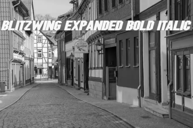 Blitzwing Expanded Bold Italic Font examples