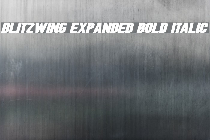 Blitzwing Expanded Bold Italic Font examples