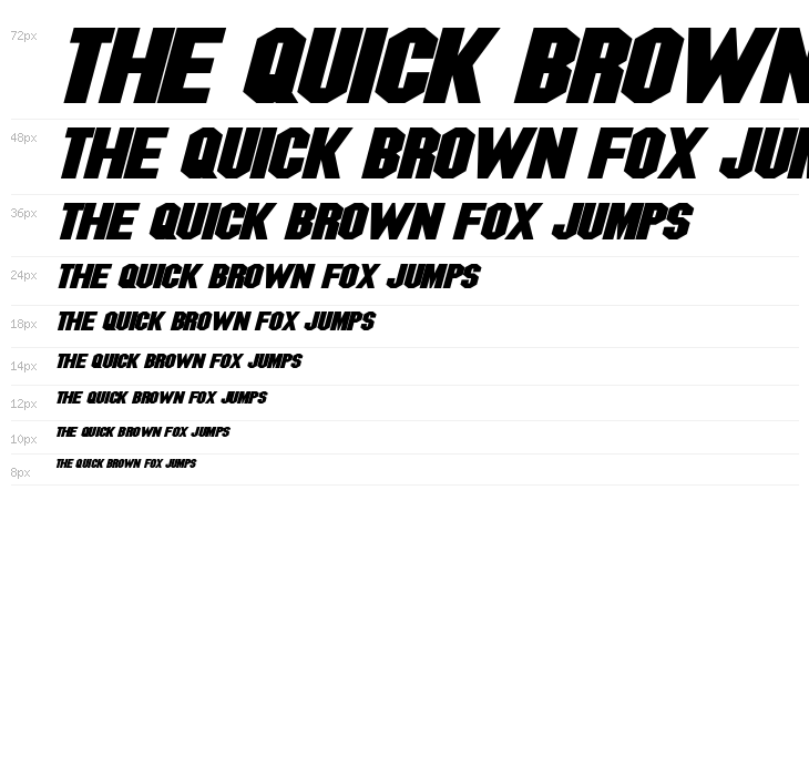 Blitzwing Expanded Bold Italic Waterfall