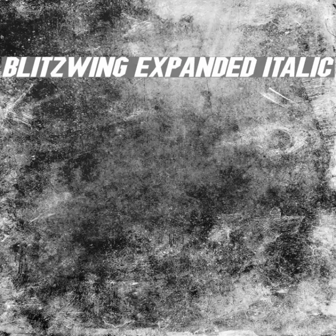 Blitzwing Expanded Italic Font examples
