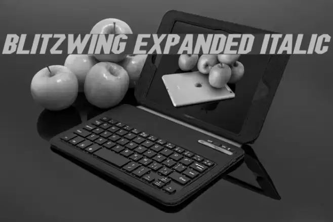 Blitzwing Expanded Italic Font examples