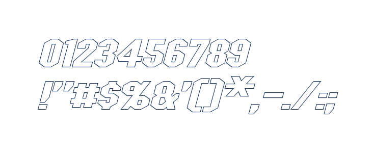 Blitzwing Extended Hollow Italic Other Characters