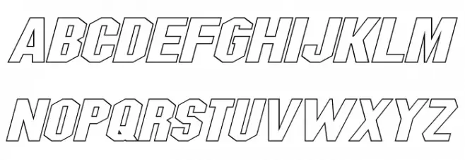 Blitzwing Extended Hollow Italic Fonte MAIÚSCULAS