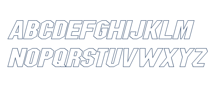 Blitzwing Extended Hollow Italic Lowercase