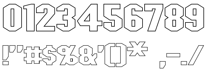 Blitzwing Extended Hollow Font OTHER CHARS