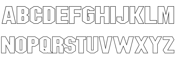 Blitzwing Extended Hollow Font LOWERCASE