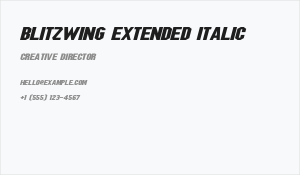 Blitzwing Extended Italic Business Card