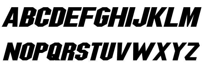 Blitzwing Extended Italic Font LOWERCASE