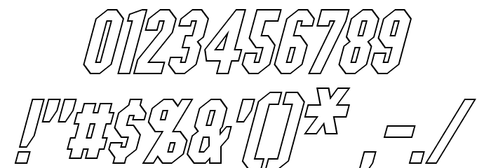 Blitzwing Hollow Italic Font OTHER CHARS