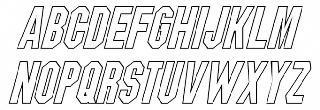 Blitzwing Hollow Italic Шрифта ВЕРХНИЙ