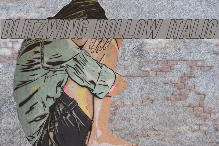 Blitzwing Hollow Italic Font examples
