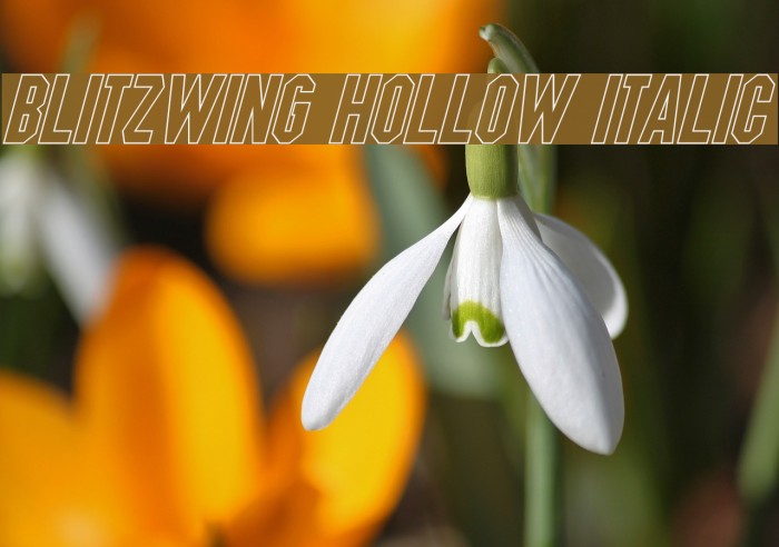 Blitzwing Hollow Italic Font examples