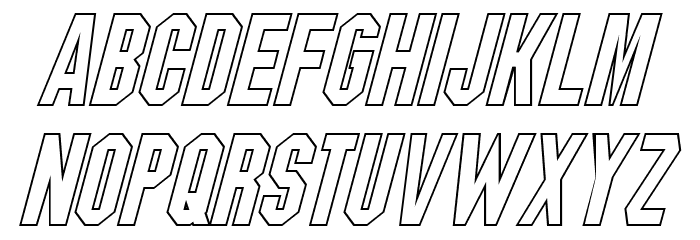 Blitzwing Hollow Italic Font LOWERCASE