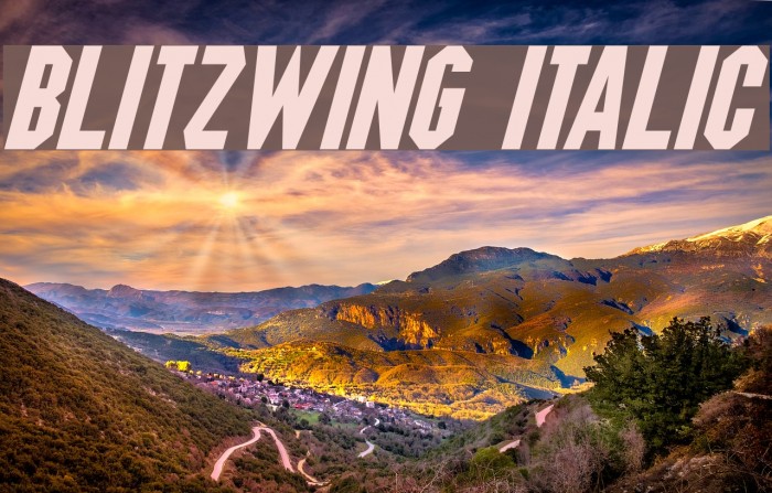 Blitzwing Italic Font examples