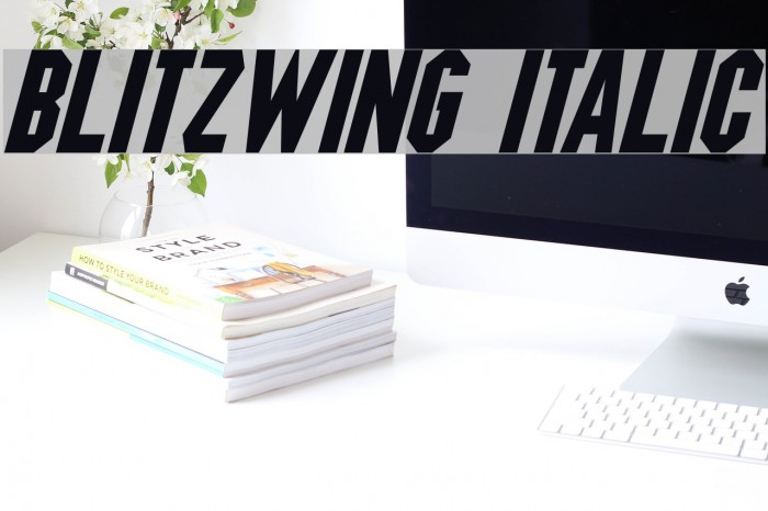 Blitzwing Italic Font examples