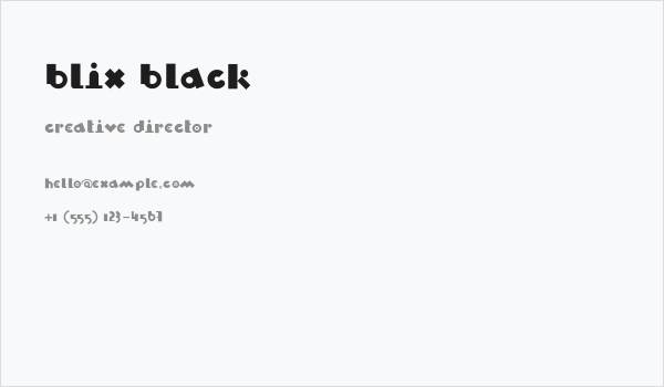 Blix Black Business Card