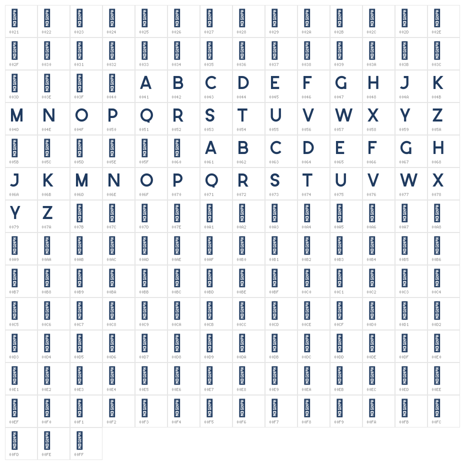 Blixxo Demo Regular Character Map