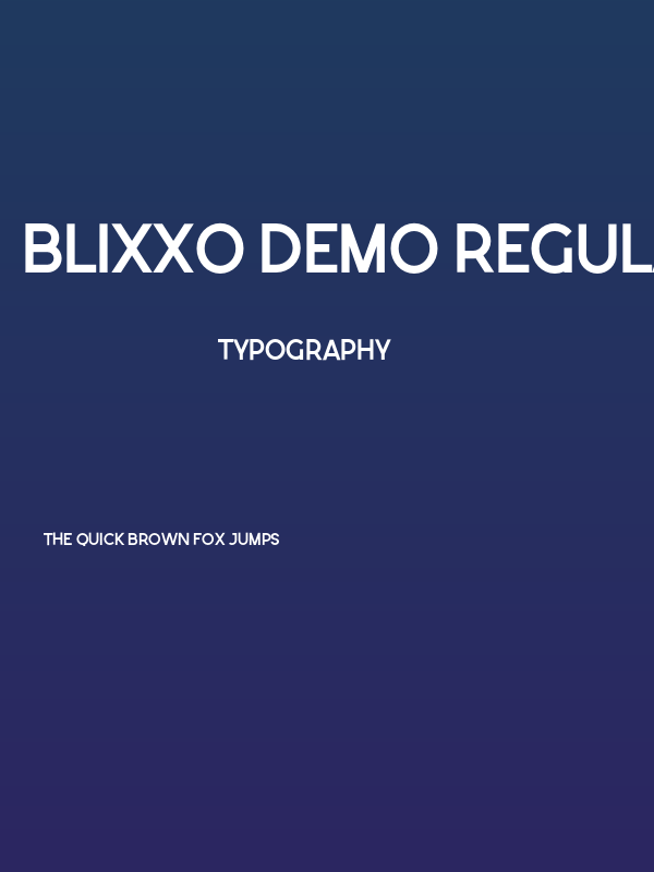 Blixxo Demo Regular Poster