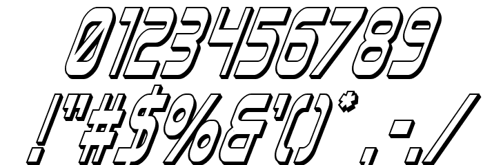 Blizzard Shaft 3D Super-Italic Font OTHER CHARS